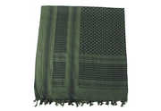 Zelenočerný šátek s třásněmi, 115x110cm