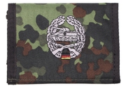 Textilní peněženka na suchý zip, se znakem, flecktarn