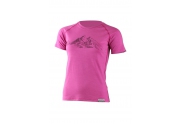 Lasting dámské merino triko s tiskem HILA růžové XL