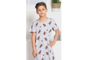Dětská noční košile s krátkým rukávem Medvědi šedá 7 - 8